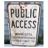Antique MN DNR Public Access Sign