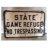 Antique Game Refuge Sign