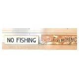 Antique Wooden Fishing Signs