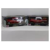 (2) Motor Max 1:24 1955 Chevy Bel Air & 1957 Chevy Bel Air