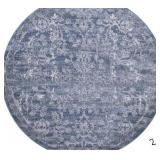 UNIQUE LOOM Portland Albany Blue 7 ft. x 7 ft. Round Area Rug
