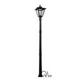 Nature POWER Bayport 72 in. Outdoor Black Solar Lamp Post with Super Bright Natural White LED