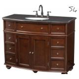 HAMPTON BAY Hampton Harbor 45 in. W x 22 in. D Bath Vanity in Sequoia with Granite Vanity Top in Black