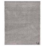 UNIQUE LOOM Solid Shag Cloud Gray 5 ft. x 8 ft. Area Rug
