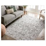 Dazzle Disa Cream Vintage Bohemian Distressed Medallion Oriental 3 ft. 11 in. x 5 ft. 3 in. Accent Area Rug