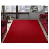 Lifestyle Shaggy Collection Red 5 ft. x 7 ft. Shag Area Rug
