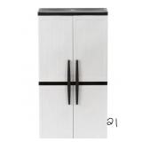 HDX Plastic Freestanding Garage Cabinet in Gray (35 in. W x 71 in. H x 18 in. D)