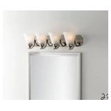 HAMPTON BAY Tavish 4-Light Brushed Nickel Vanity Light with Frosted Shades