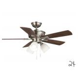 HAMPTON BAY Vaurgas 44 in. LED Indoor Brushed Nickel Ceiling Fan with Light Kit