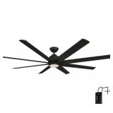 HOME DECORATORS COLLECTION Kensgrove 72 in. LED Indoor/Outdoor Matte Black Ceiling Fan with Light and Remote Control
