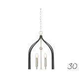 Abner Mill 4-Light Brushed Nickel Chandelier with Matte Black Accents