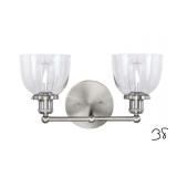 Evelyn 2-Light Brushed Nickel Vanity Light