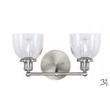 Evelyn 2-Light Brushed Nickel Vanity Light