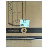 Glacier Bay Glamour 32 in. x 73.90 in. Semi-Frameless Corner Hinged Shower Door in Satin Nickel not used see pictures