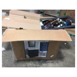 Glacier Bay  30.5 in. W Home Decorators Collection Everdean vanity in Deep Blue with Cultured Marble vanity top in White and Mirror open box see pictures