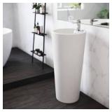 Monaco Circular Basin Pedestal Sink in Glossy White by Swiss Madison Customer Returns See Pictures