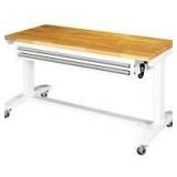 Husky 62 in. Adjustable Height Work with 2-Drawers Table in White not used see pictures