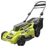 Ryobi 20 in. 40-Volt Brushless Lithium-Ion Cordless Battery Walk Behind Push Lawn Mower  Battery/Charger Included open box not used see pictures