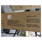 Husky Ready-to-Assemble 6 ft. Adjustable Height Solid Wood Top Workbench in Black not used see pictures