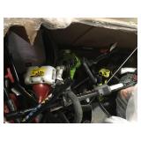 Gaylord with Assorted Outdoor Tools Various brands models and conditions customer returns see pictures