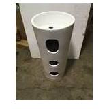 Monaco Circular Basin Pedestal Sink in Glossy White by Swiss Madison Customer Returns See Pictures