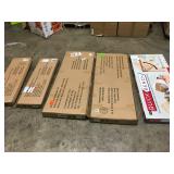 Lot with New Wall Shelves and Solid Wood worksurfaces 5 units total see pictures