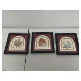 Three Small Pieces Of Framed Artwork