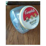 Soup crackers jar with lid and collector cards