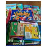 Collection of kids promotional products and coloring supplies