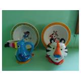 Ceramic Tony the Tiger and Tucan Sam Sugar and Creamer Set