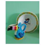Ceramic Tony the Tiger and Tucan Sam Sugar and Creamer Set