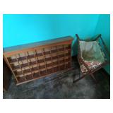 Knitting basket and Knick knack shelf