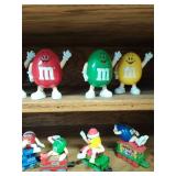 Collection of M&M Toys with Shelf