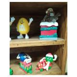 Collection of M&M Toys with Shelf