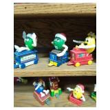 Collection of M&M Toys with Shelf