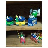 Collection of M&M Toys with Shelf