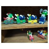 Collection of M&M Toys with Shelf