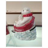 Coca-Cola Polar Bear Downhill Cookie Jar