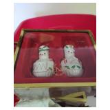 Large Bin Full of Holiday Salt and Pepper Shakers