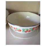 Two Nesting Metal Mixing Bowls with plastic lids