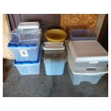 Collection of Plastic Storage Bins
