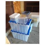 Collection of Plastic Storage Bins