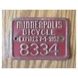 Metal Bicycle License Plate