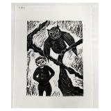 Three Original Block Prints by Jack Zipes