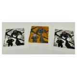 Three Original Block Prints by Jack Zipes