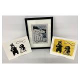 Three Signed Block Prints by Jack Zipes