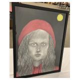 Large Painting of Little Red Riding Hood by Hanna Zipes
