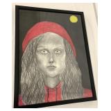 Large Painting of Little Red Riding Hood by Hanna Zipes