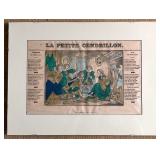 Framed French Print - La Petite Cendrillon- Original French 19th Century Fairy Tale Drawing from an Antique Chapbook