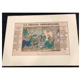 Framed French Print - La Petite Cendrillon- Original French 19th Century Fairy Tale Drawing from an Antique Chapbook